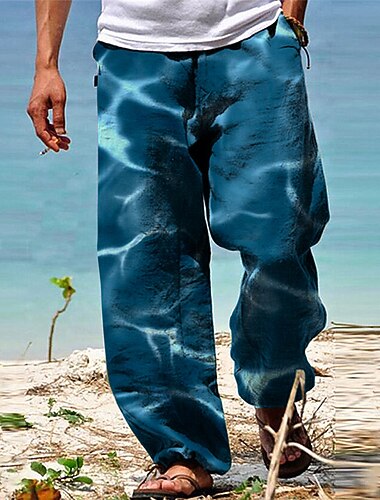  Per uomo Pantaloni Pantaloni estivi Pantaloni da spiaggia A cordoncino Vita elastica Stampa 3D Gradiente Stampe astratte Comfort Informale Giornaliero Per eventi Streetwear Hawaiano Blu Verde
