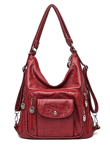 Hobo-Bag für Damen im Vintage-Stil aus braunem Kunstleder – Umhängetasche mit mehreren Taschen für den täglichen Gebrauch
