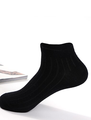 Herren 2 Paar Ankle Socken Niedrig geschnittene Socken Schwarz Weiß Farbe Glatt Freizeitskleidung Urlaub Wochenende Mittel Sommer Frühling & Herbst Stilvoll Brautkleider schlicht