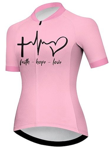  Жен. Велокофты С сердцем Графика Смешной С короткими рукавами Велоспорт Джерси Верхняя часть с 3 задними карманами Горные велосипеды Шоссейные велосипеды