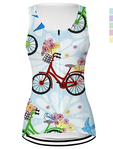  Mujer Chaleco de Ciclismo Maillot de Ciclismo Sin Mangas Bicicleta Chalecos Maillot Camiseta con 3 bolsillos traseros MTB Bicicleta Montaña Ciclismo Carretera Transpirable Secado rápido Dispersor de