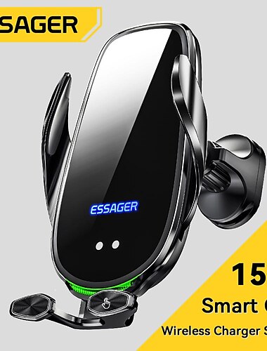  essager qi 15w wireless charger car phone holder in car air vent mount for iphone 14 13 12 x pro max xiaomi huawei fast الشحن