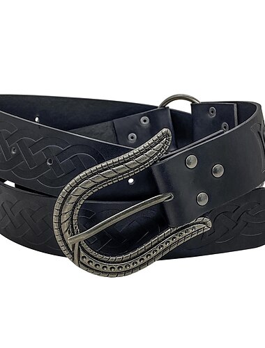  nordique en relief boucle ceinture viking rétro vintage médiéval faux cuir chevalier ceinture GN cosplay halloween