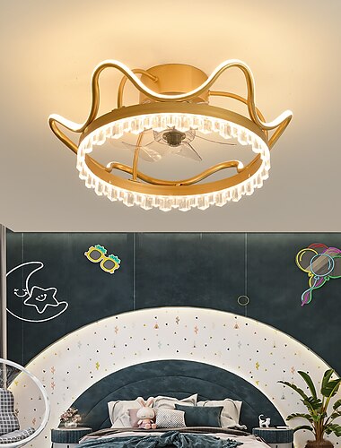  Deckenventilator mit Lichtkreis-Design-App&amp; Fernbedienung 100 cm, 5 Lichter, dimmbar, 6 Windgeschwindigkeiten, moderner Deckenventilator für Schlafzimmer, Wohnzimmer, kleines Zimmer, 220–240 V