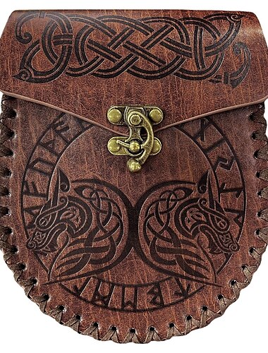  Retro Antiguo Punk y gótico Medieval Traje de cosplay bolsa Bolsa de cinturón Feria del Renacimiento Caballero Vikingo caballero celta Hombre Mujer Unisexo Celta Vikingo Víspera de Todos los Santos