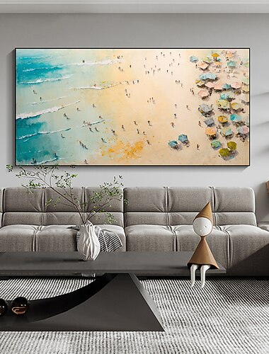  handgemaakt olieverfschilderij canvas kunst aan de muur decor origineel zeegezicht abstract oceaan schilderij voor interieur met uitgerekte lijst/zonder binnenlijst schilderij