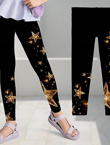  Mädchen 3D Graphic Stern Gamaschen Sommer Frühling Aktiv Kuschelig Strassenmode kinderkleidung 3-12 Jahre Outdoor Strasse Sport Schlank
