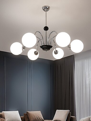  LED-Kronleuchter, 3/5/6/8-Licht, 60/85/95 cm, Sputnik-Design, Globus-Design, Kronleuchter aus Metall, Glas, künstlerischer Stil, moderner Stil, galvanisch beschichtetes Metall, lackierte Oberflächen,