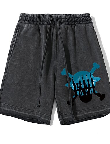  One Piece Monkey D.Rufy Roronoa Zoro Pantaloncini Pantaloncini da spiaggia Fondo lavaggio acido Manga Grafica Stile di strada Per Da coppia Per uomo Per donna Per adulto Stampa a caldo Casual