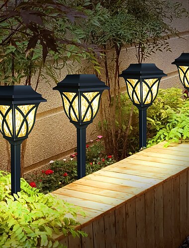  2szt. lampy solarne na ścieżkę, oświetlenie dziedzińca, wodoodporne lampy trawnikowe, dekoracja domu na zewnątrz, podwórko, ogród, trawa, ścieżka, dekoracja