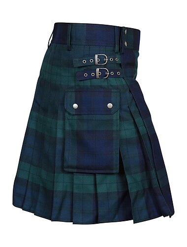  Rétro Vintage Punk & Gothique Médiéval Jupe Kilts utilitaires écossais Ren Faire Guerrier Homme Celtique Carnaval Mascarade Performance Mascarade Décontracté Quotidien Adulte Jupes