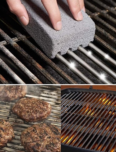  1 Stück Grill-Reinigungsstein – entfernt mühelos Fett & Flecken von Grillständern & Werkzeuge – Küchendekorationsgerät