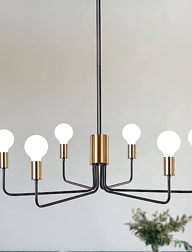 boerderij kroonluchter voor woonkamer 6-light 30" rustieke industriële hangende plafondlamp armatuur, vintage plafond hangende lamp voor slaapkamer hal keuken eetkamer foyer e26/e27 socket