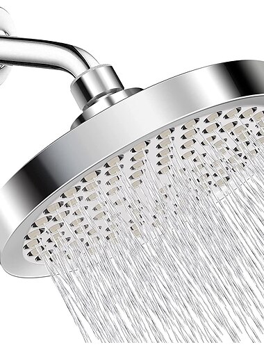  4/6-Zoll-Regenduschkopf-Set, 5-Modus-Sprühduschkopf mit Wasserfilter, 360-Grad-Drehung, Hochdruck-Duschkopfarm, Chrom, Schwarz, Silber