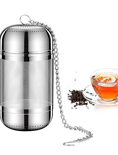  Infusor de té de acero inoxidable 304, colador de té de malla, infusor de bola de té, colador de té, filtro de té de malla de grado alimenticio, difusor de intervalo con gancho de cadena extendido