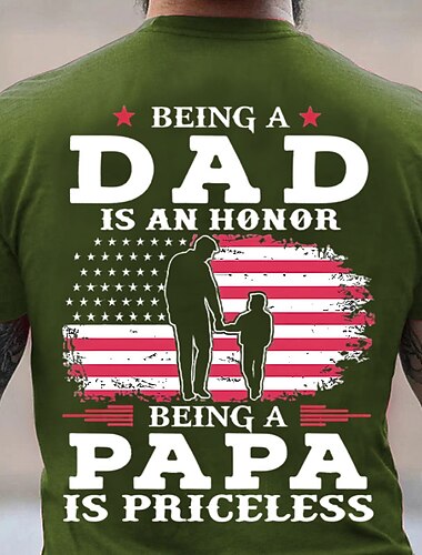 Herren Grafik Nationalflagge T Shirt T-Shirt mit Rückendruck Papa-T-Shirt Kurzarm T-Shirt 3D-Druck Rundhalsausschnitt Hemd Vintage Mode Designer Outdoor Täglich Sport Schwarz Rote Marineblau Frühling