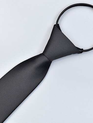  Men's Neckties Zip Tie Men Ties Zipper Tie Skinny Tie Pretied Bow Plain Wedding Birthday Party