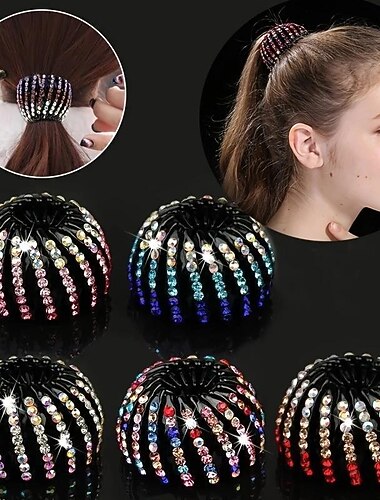  1 st strass bo form hårklämma elegant bulle maker hästsvanshållare hår klo hår styling tillbehör