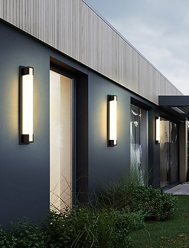  utendørs vegglampe moderne og enkel utendørs vanntett rustfritt stål akryl 1 stk led hengende vegglampe, egnet for lokalsamfunn, villaer, gårdsplasser, hoteller, hager vegglampe