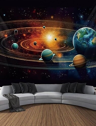  Universum Galaxie hängender Wandteppich, Wandkunst, großer Wandteppich, Wanddekoration, Fotografie, Hintergrund, Decke, Vorhang, Zuhause, Schlafzimmer, Wohnzimmer, Dekoration