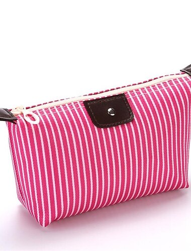  Damen Handtasche Kosmetiktasche Kosmetiktasche Hobo Tasche Nylon Party Büro Reise Reißverschluss Großes Fassungsvermögen Wasserdicht Leicht Gestreift Schwarz / weiss Melonen-Rot Schwarz