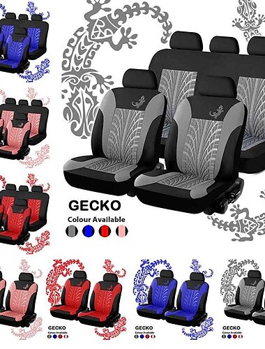  スターファイア 4/9 個カーシートカバーセットユニバーサルフィットほとんどの車カバーヤモリパターンスタイリングカーシートプロテクター四季