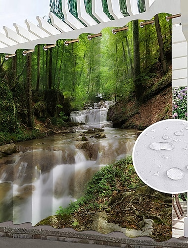  Wasserdichte Outdoor Vorhang Außenvorhänge für die Hochzeitsterrasse im Innenbereich, dicke Sichtschutz-Ösenvorhänge für Hochzeitsschlafzimmer, Wohnzimmer, Veranda, Pergola, Cabana, 1 Panel