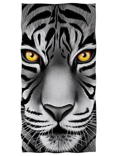  1 pc grandes serviettes de bain épaisses 3d tigre blanc conception coton serviette de plage pour femmes hommes voyage natation yoga couverture