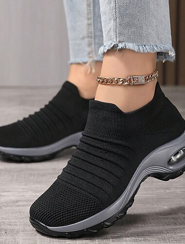  chaussures de marche à coussin d'air pour femmes - baskets de sport en tricot respirantes pour plus de confort et de maintien, idéales pour un usage quotidien et des activités de fitness