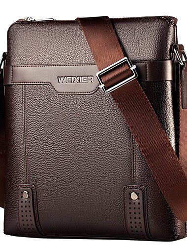  Braune Umhängetasche aus Kunstleder für Herren – Business-Crossbody-Messenger-Bag für Arbeit & Reisen