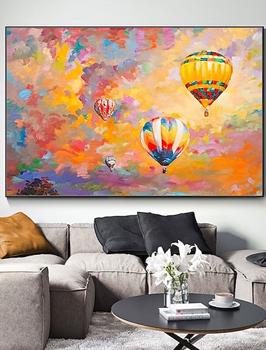  Mintura hecho a mano globo de aire caliente pinturas al óleo sobre lienzo arte de la pared decoración cuadro abstracto moderno para la decoración del hogar enrollado sin marco pintura sin estirar