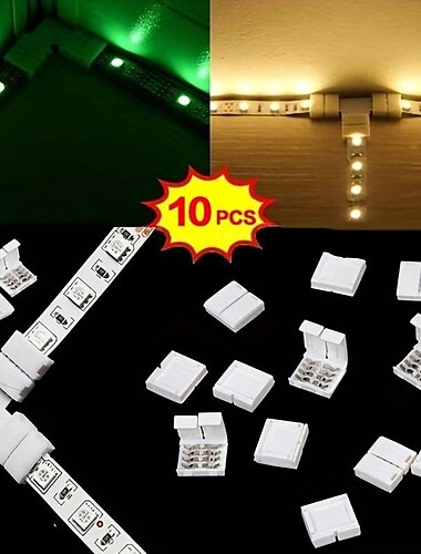  10 Uds rgb 5050 led placa desnuda tira de luz soldadura conector a presión libre tira de luz inalámbrica junta a tope 10mm