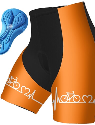  男性用 サイクリングショーツ バイク パッド入りショーツ ボトムズ マウンテンサイクリング ロードバイク スポーツ グラフィック 3Dパッド 高通気性 速乾性 吸汗性 ブラック イエロー ポリエステル スパンデックス 衣類 サイクルウェア