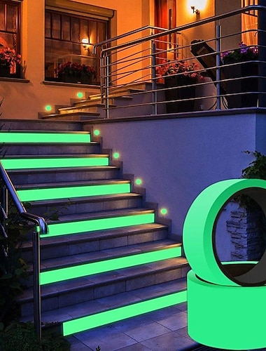  1 rolo de fita luminosa 3m fita autoadesiva visão noturna brilho no escuro aviso de segurança fitas de decoração de casa de palco de segurança