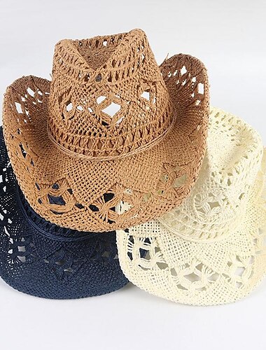  Vaquero del oeste americano siglo 18 Siglo 19 estado de texas Sombrero de vaquero Hombre Mujer Disfraz Cosecha Cosplay Festivos Vacaciones Sombrero Mascarada
