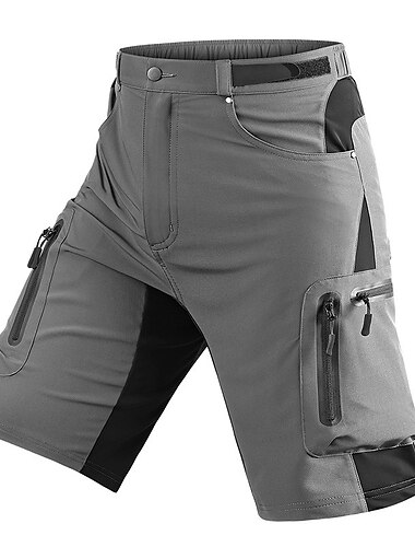  Herren MTB Hosen Fahhrad Baggyhosen Mountainbike Shorts MTB Mountain Rennrad Sport Patchwork 3D-Pad Atmungsaktiv Schnelltrocknend Feuchtigkeitsableitung Schwarz Armeegrün Bekleidung Fahrradbekleidung