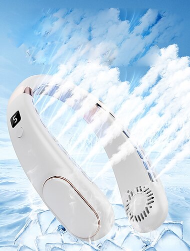  Portable Leafless Neck Fan – Quiet Mini Sports Fan with Strong Wind, USB Rechargeable for Outdoor Activities