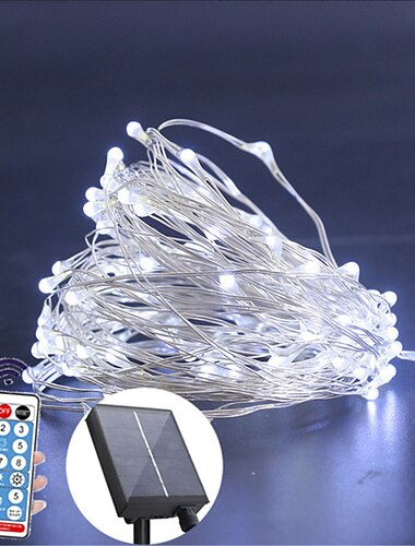  30m 50m 40M Verlichtingsslingers 300/400/500 LEDs COB 1 stuk Warm wit RGB Wit Koperdraadverlichting Kerstverlichting Zonne-energie Voor buiten Waterbestendig Op Zonne-Energie