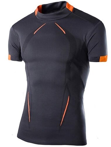  Herren Übergröße Groß Hoch T Shirt Tee Rundhalsausschnitt Schwarz Weiß Dunkelmarine Kurze Ärmel Outdoor Sport Ausgehen Schnell Trocknend Bedruckt Farbblock Bekleidung Polyester Stilvoll Brautkleider