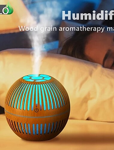  mini wood aromaterapi diffuser, ultralyd nano spray luftfukter, aroma eterisk olje diffuser, cool mist maker