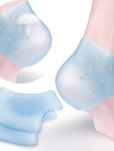  2 stuks/set siliconen gel hielbeschermers voor verlichting van voetpijn – ademende en dempende ondersteuning voor gebarsten hielen, hielsporen en plantaire fasciitis