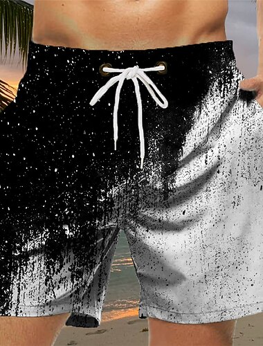  Per uomo Gradiente di Colore Stampe Grafiche Costumi da bagno Pantaloncini da mare Pantaloncini da Surf Misura del girovita medio Hawaiano Boho Casuale Quotidiano Ferie Coulisse con fodera in rete