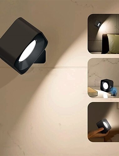 apliques de pared de luces de lectura montadas en la pared led con 3 temperaturas de color & 3 niveles de brillo batería recargable bola magnética 360 rotación lámparas de control táctil para niños