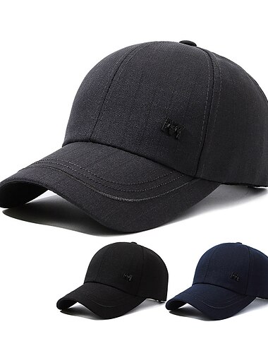  男性用 ベースボールキャップ 日よけ帽 トラッカーハット ブラック ダークネイビー ポリエステル 調整可能 ストリートファッション スタイリッシュ カジュアル 日常 アウトドアウェア 祝日 平織り サンスクリーン 高通気性