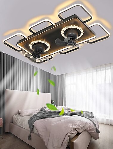  ventilateur de plafond avec application lumineuse&amp; Télécommande 101cm dimmable 6 vitesses de vent spoutnik design projection ventilateur de plafond moderne pour chambre, salon, petite pièce