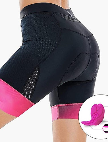  21Grams Dames Wielrenshorts Fietsen Gewatteerde shorts Kleding Onderlichaam Bergracen Wegwielrennen Sport Lapwerk 3D-pad Ademend Sneldrogend Vochtregelerend Zwart Wit Spandex Kleding Wielrenkleding