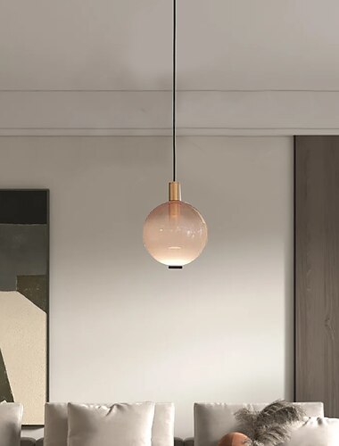  LED-Pendelleuchten, Kücheninsel, 20 cm, mundgeblasene Glasbeleuchtung, modernes Bauernhaus, Foyer, Eingangsbereich, Deckenleuchte, hängender Globus über Tisch, 110–240 V