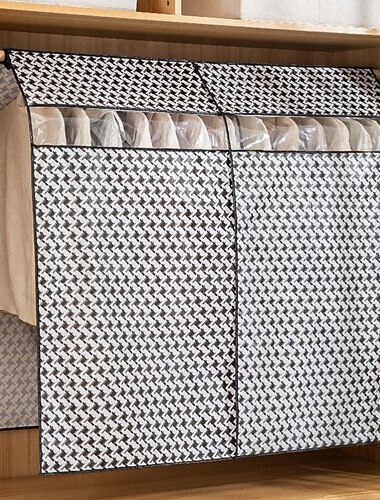  Housse anti-poussière pour vêtements à motif pied-de-poule, sacs à vêtements suspendus extra larges pour le rangement du placard, couvercle de porte-vêtements fermé, garde-robe scellée, protecteur de vêtements pour manteaux, costumes, robes