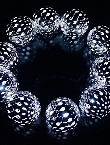  Elegant Bryllupsreception Fest Sol Marokkansk Snor Lys LED Globe Fe Lys Udendørs Vandtæt 8 Belysningsmodes IP65 Vandtæt Kugle Lys Bryllup Fest Have Helligdags Dekoration