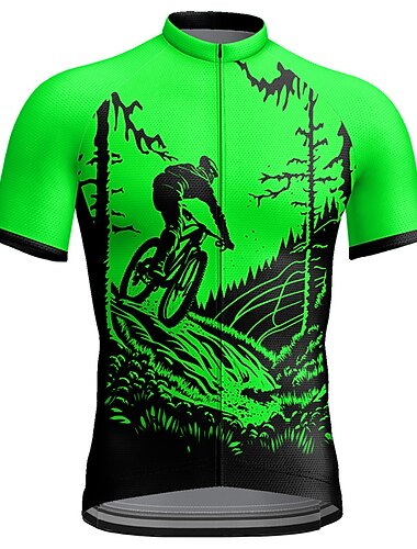  Voor heren Wielrenshirt Grafisch Grappig Korte mouw Fietsen Shirt Kleding Bovenlichaam met 3 achterzakken Bergracen Wegwielrennen Sneldrogend Reflecterende strips Achterzak Vochtregelerend Sport Rood